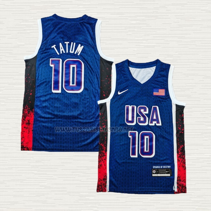 Camiseta Jayson Tatum NO 10 USA 2024 Azul